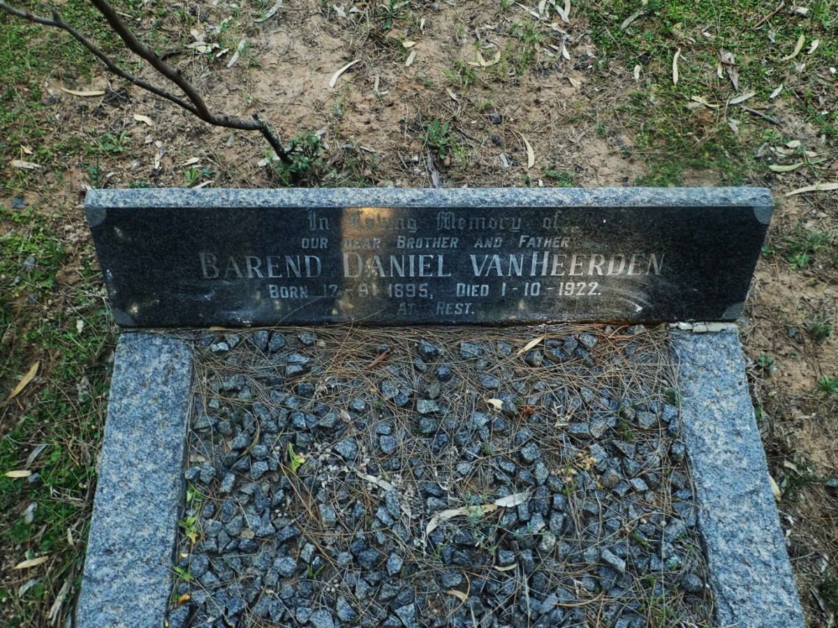 HEERDEN Barend Daniel, van 1895-1922