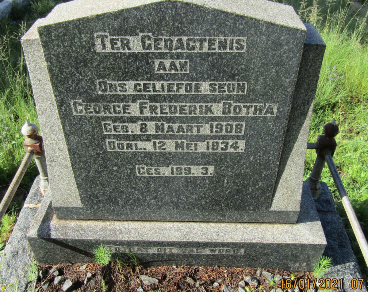 BOTHA George Frederik 1908-1934
