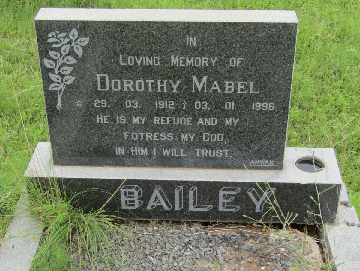 BAILEY Dorothy Mabel 1912-1996