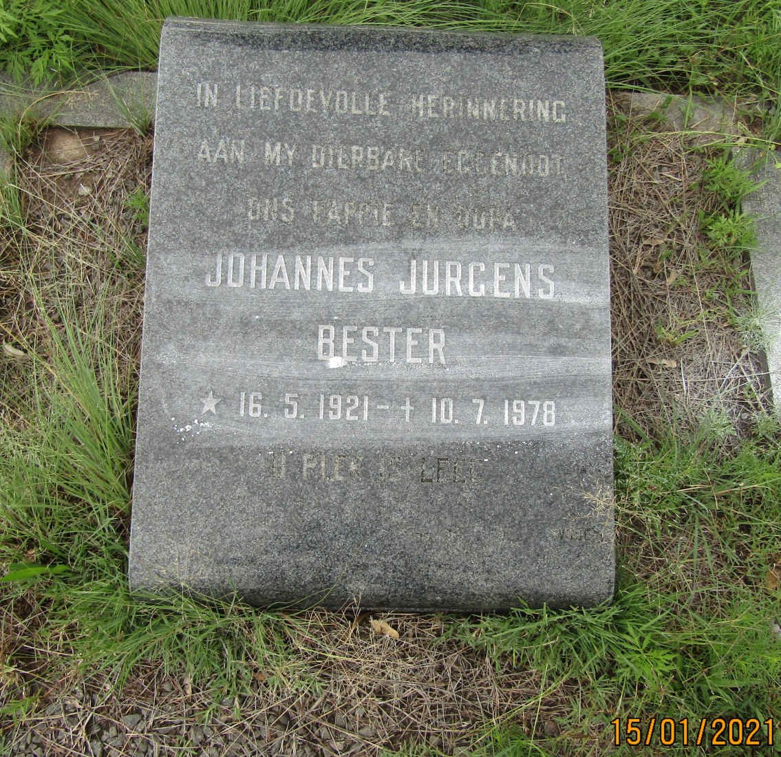 BESTER Johannes Jurgens 1921-1978