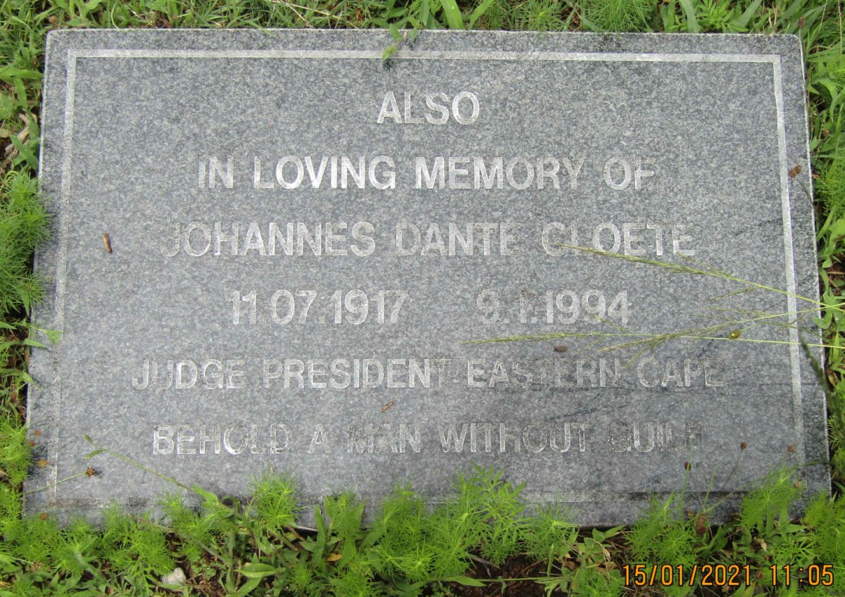 CLOETE Johannes Dante 1917-1994