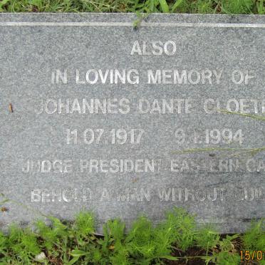 CLOETE Johannes Dante 1917-1994