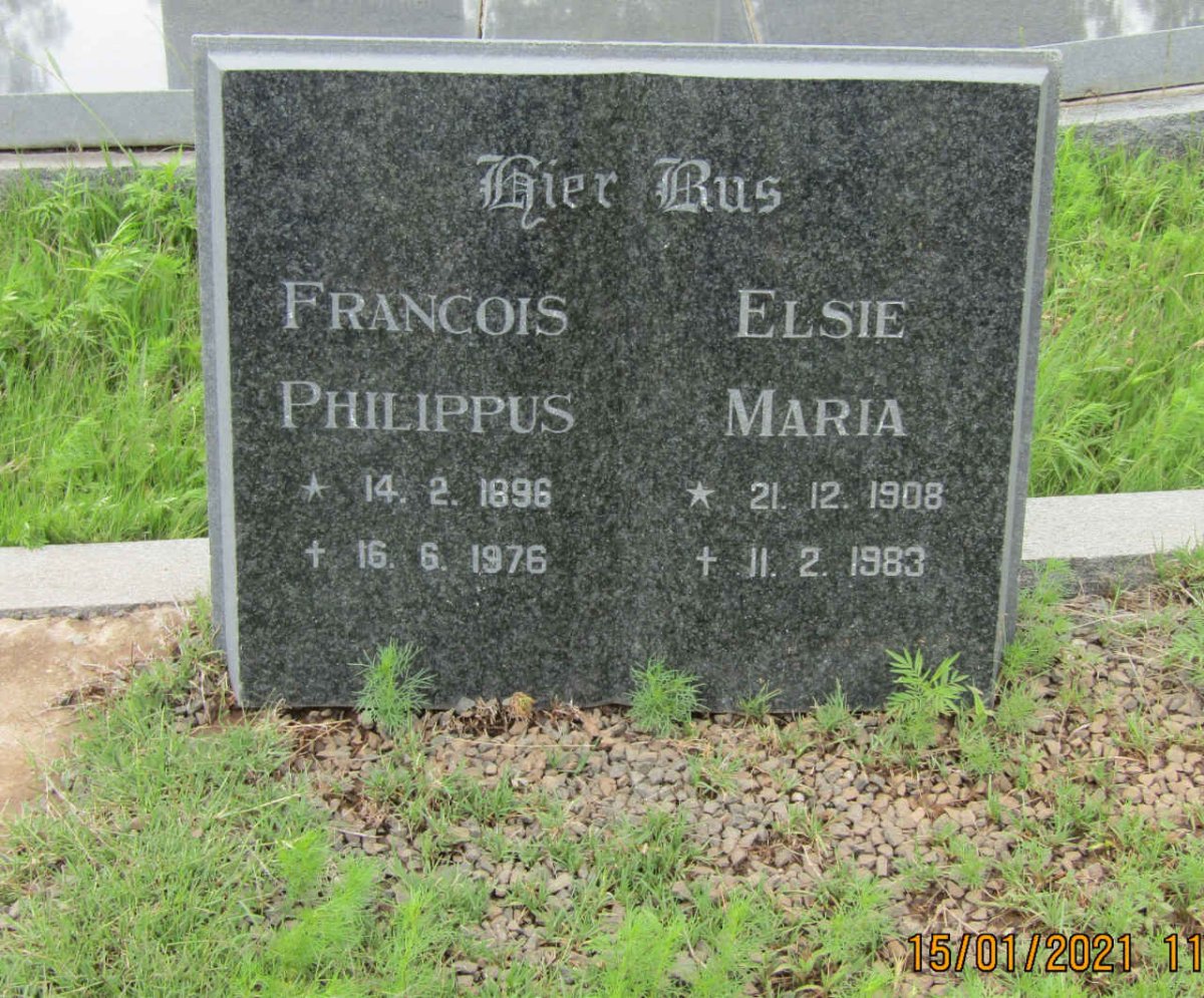 COETZEE Francois Philippus 1896-1976 &amp; Elsie Maria 1908-1983