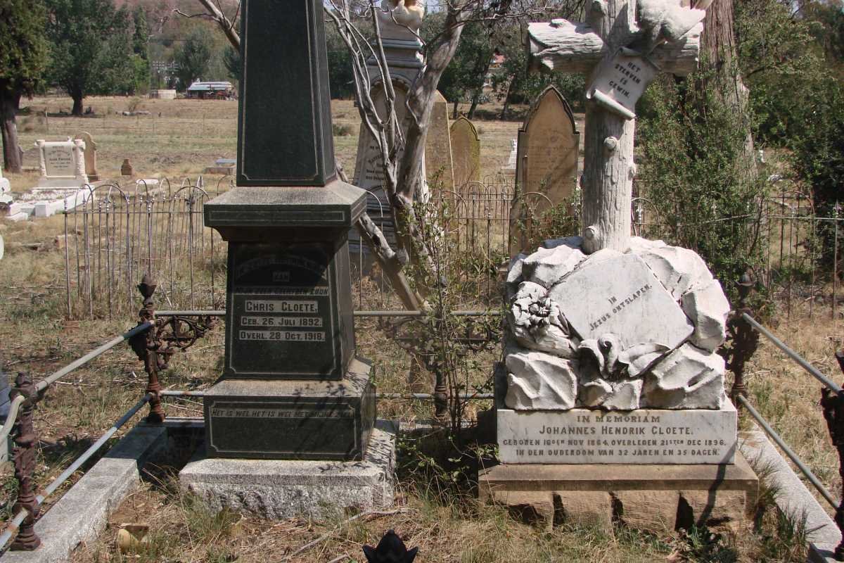 CLOETE Johannes Hendrik 1864-1896 :: CLOETE Chris 1892-1918