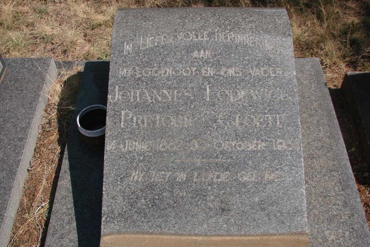 CLOETE Johannes Lodewicus Pretorius 1882-19??