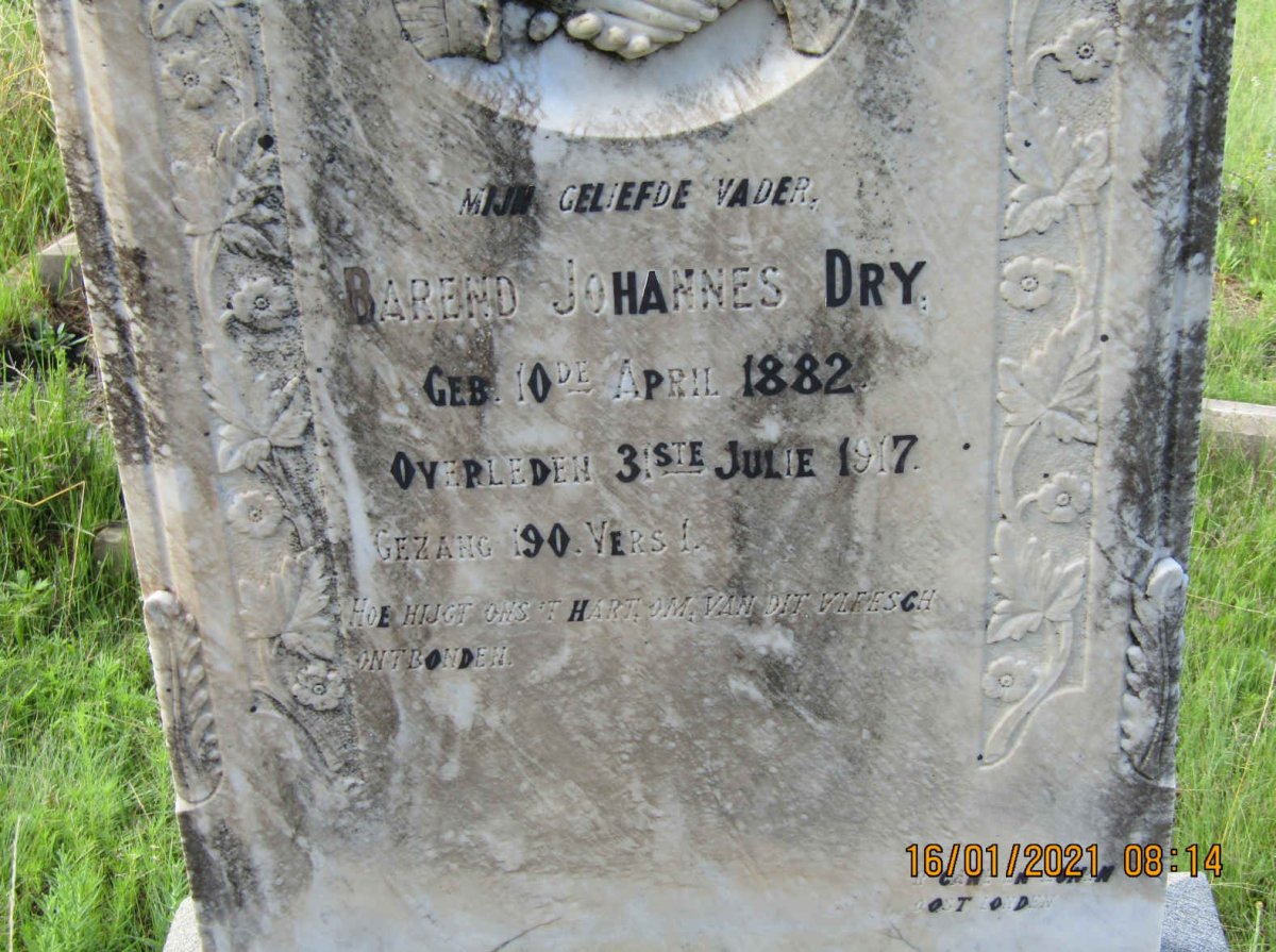 DRY Barend Johannes 1882-1917
