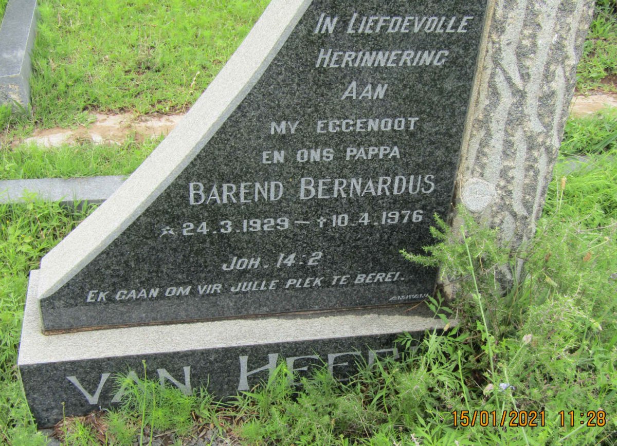 HEERDEN Barend Bernardus, van 1929-1976