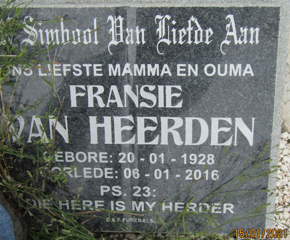 HEERDEN Fransie, van 1928-2016
