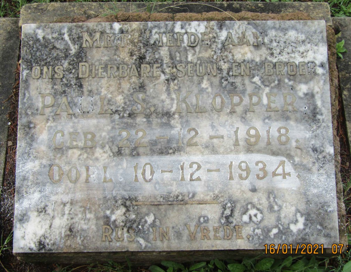 KLOPPER Paul S. 1918-1934
