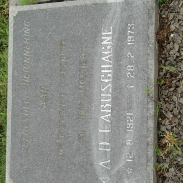 LABUSCHAGNE M.A.D. 1921-1973