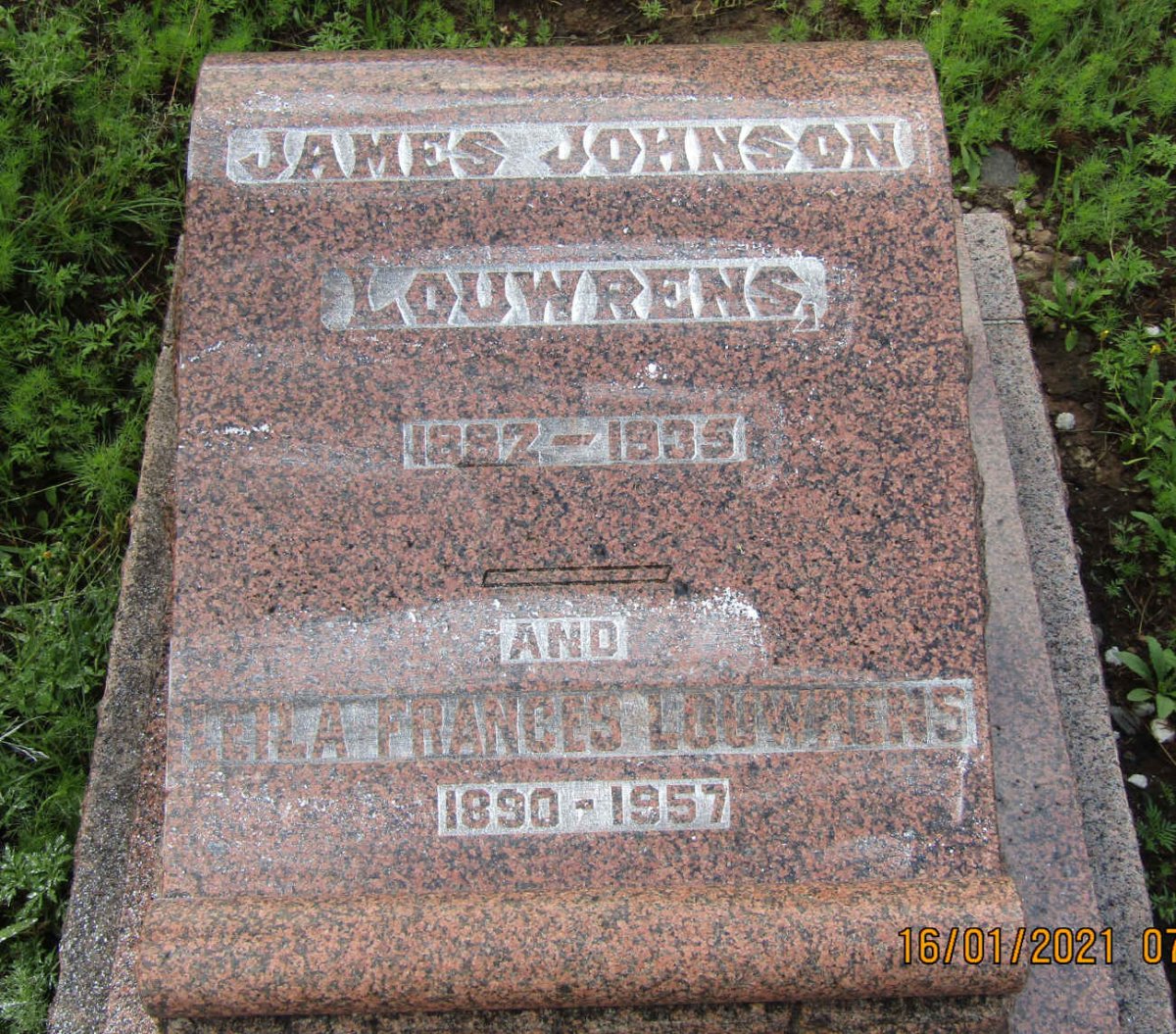 LOUWRENS James Johnson 1892-1935 &amp; Leila Frances 1890-1957