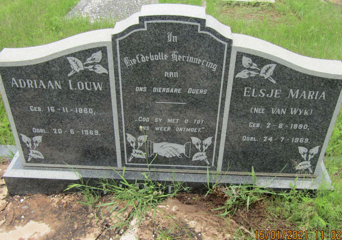 LOUW Adriaan 1880-1969 &amp; Elsje Maria VAN WYK 1890-1969
