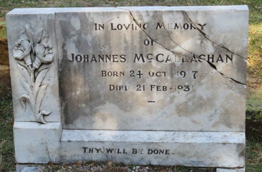MCCALLAGHAN Johannes 1917-1931