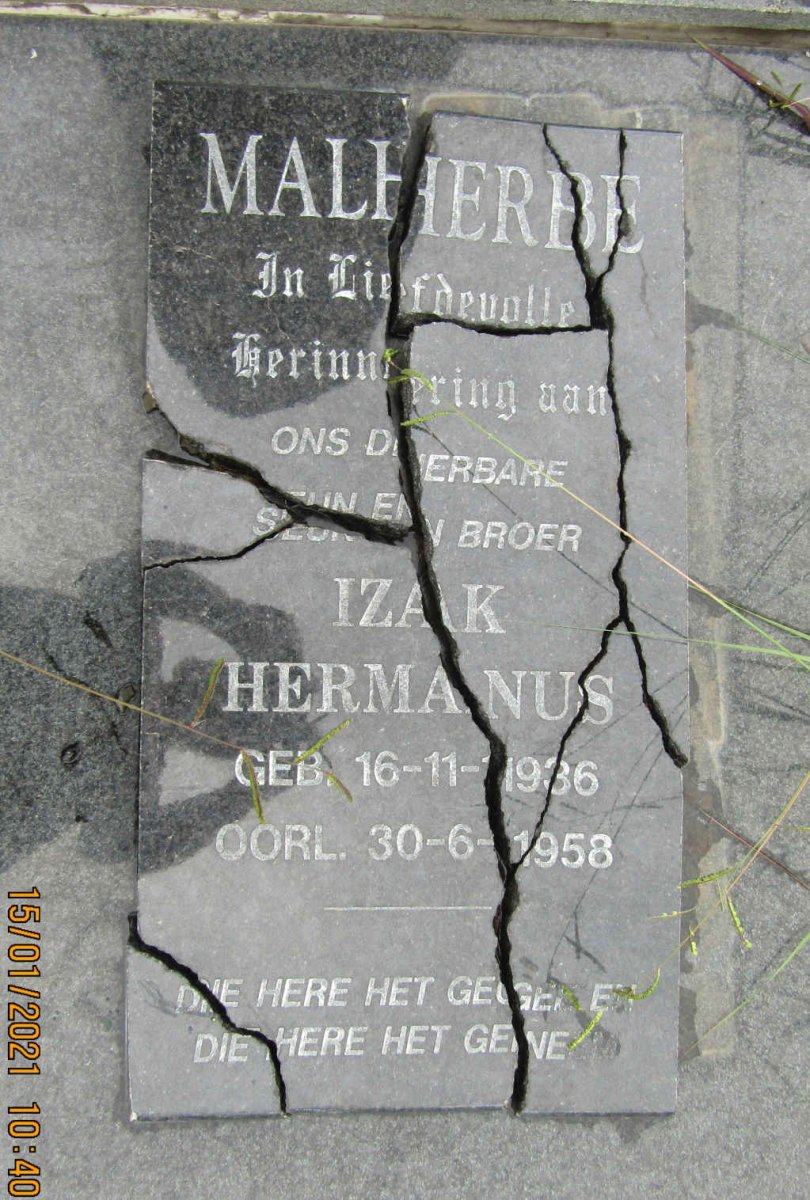 MALHERBE Izak Hermanus 1936-1958
