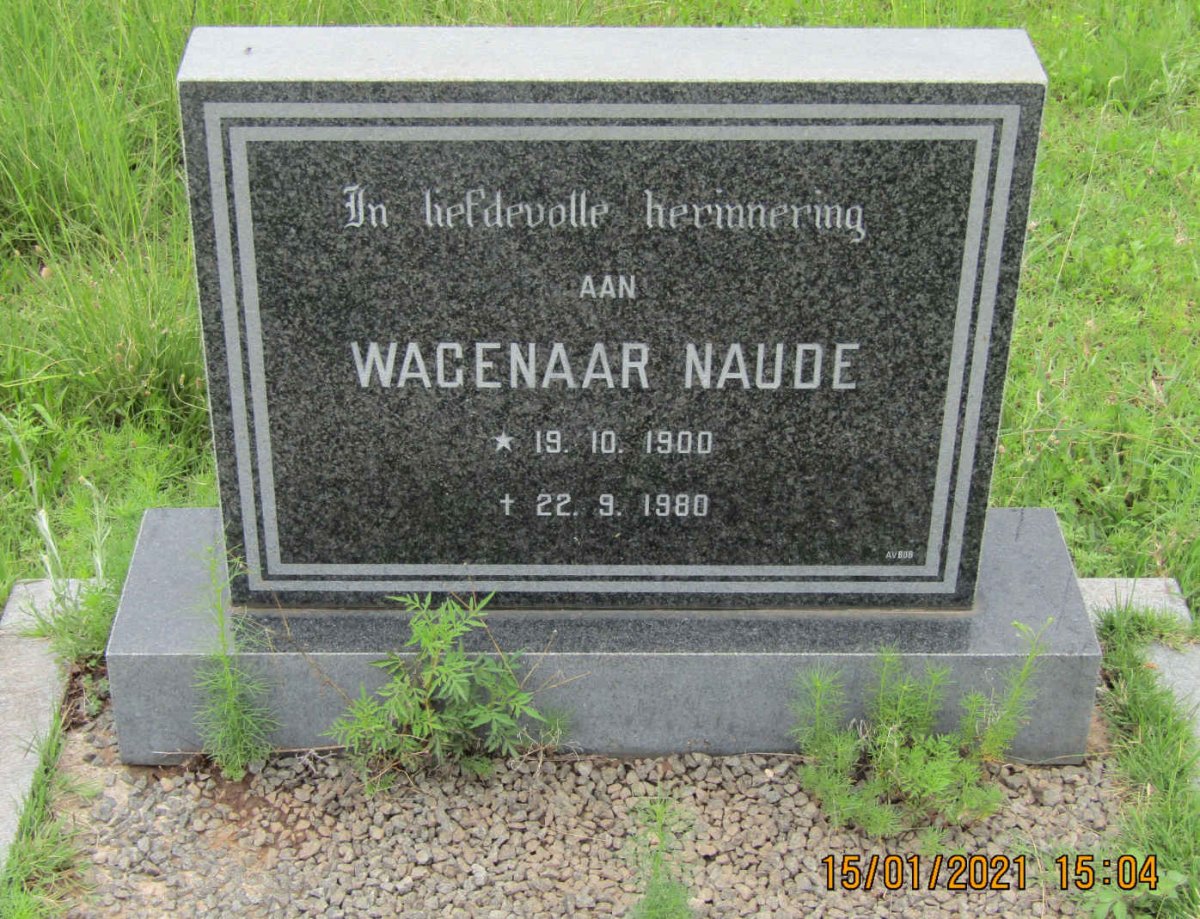 NAUDE Wagenaar 1900-1980