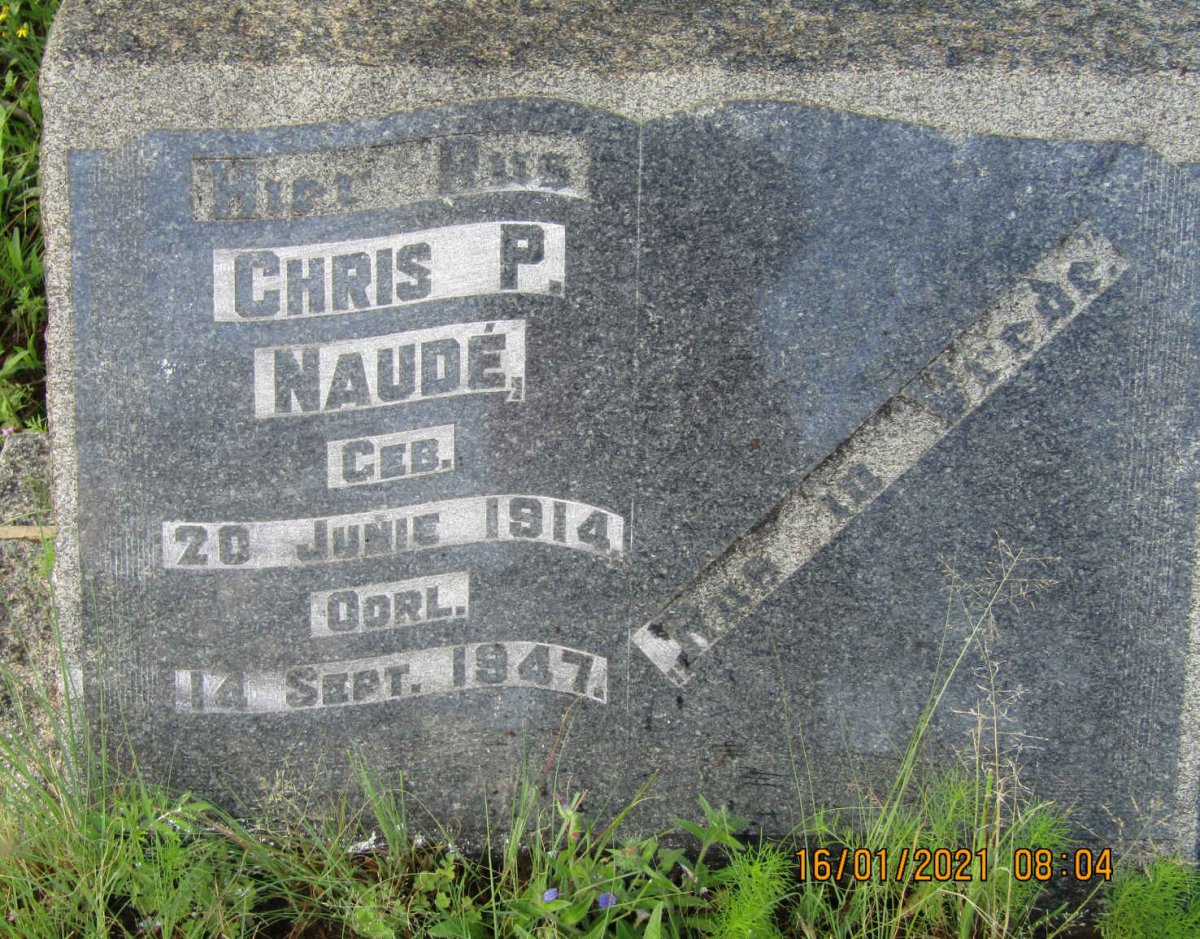 NAUDE Chris P. 1914-1947