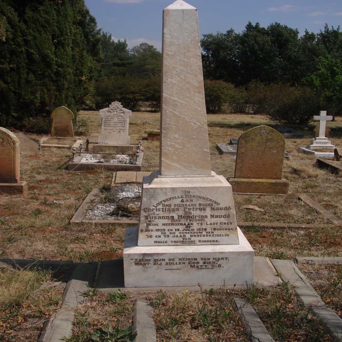 NAUDE Christiaan Petrus -1925 &amp; Susanna Hendrina FOUCHE -1926