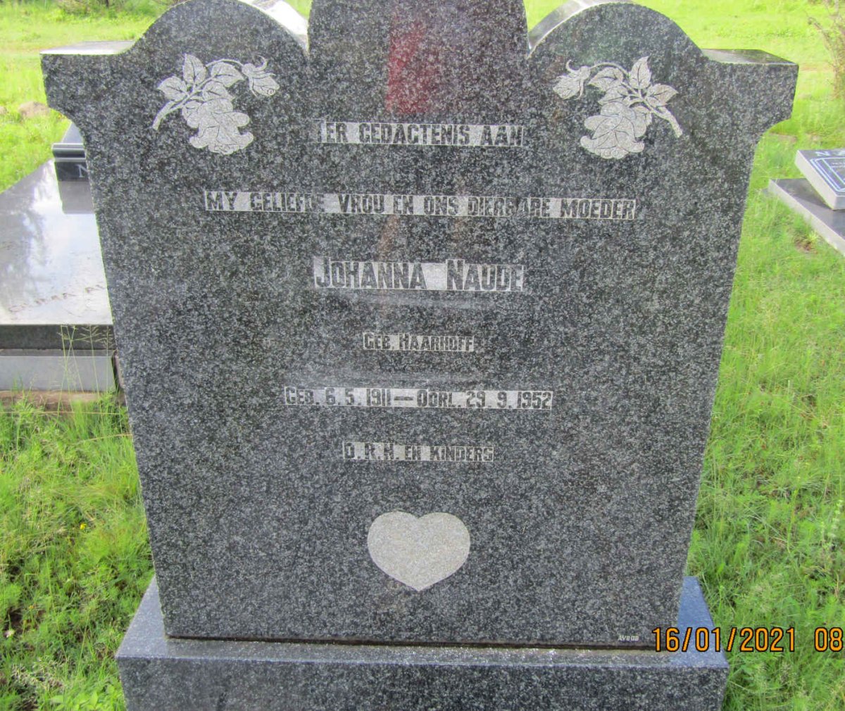 NAUDE Johanna nee HAARHOFF 1911-1952