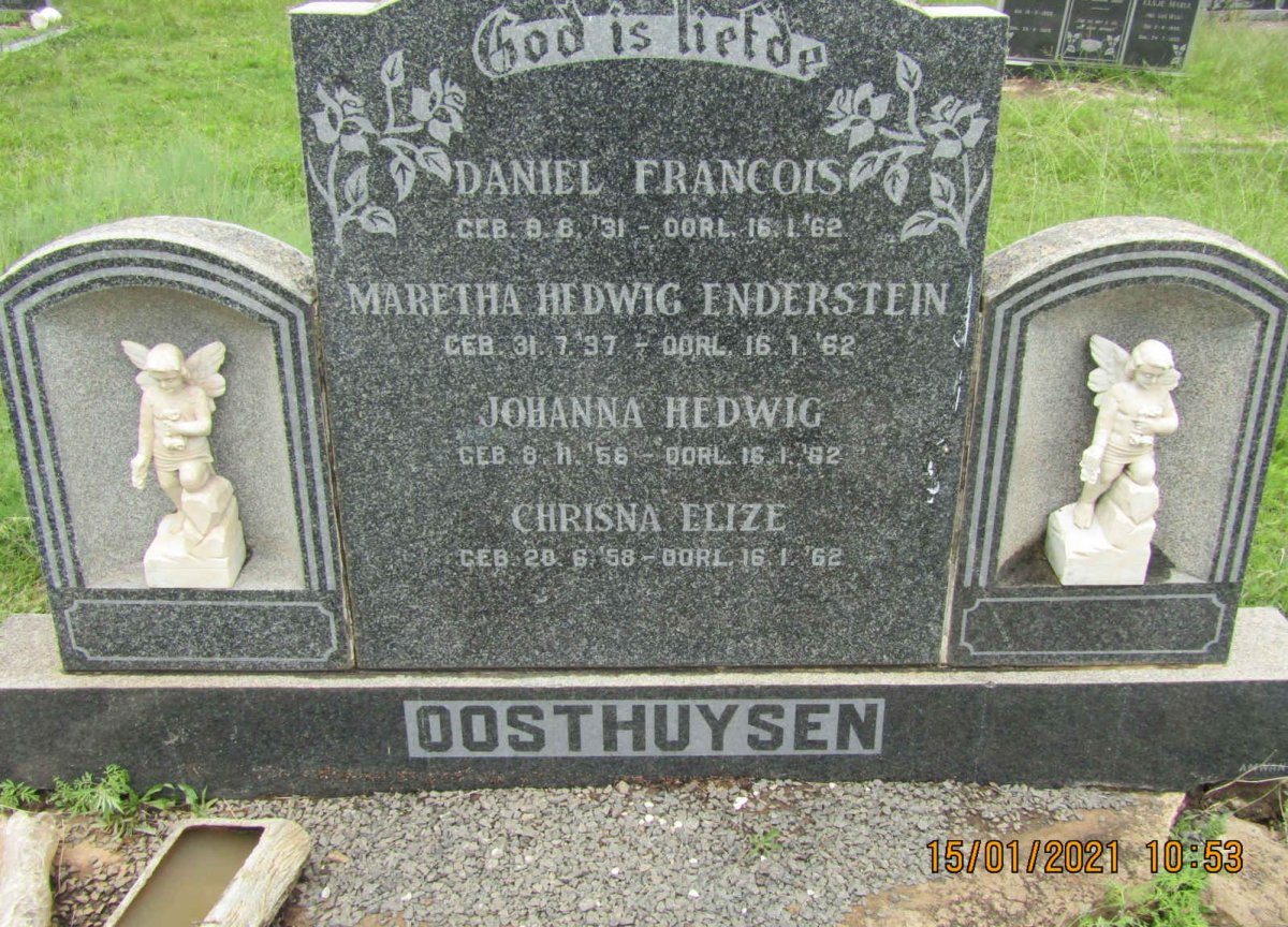 OOSTHUYSEN Daniel Francois 1931-1962 &amp; Maretha Hedwig Enderstein 1937-1962
