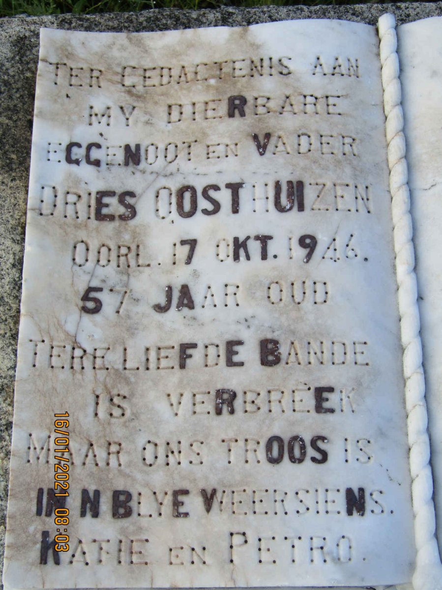 OOSTHUIZEN Dries -1946 