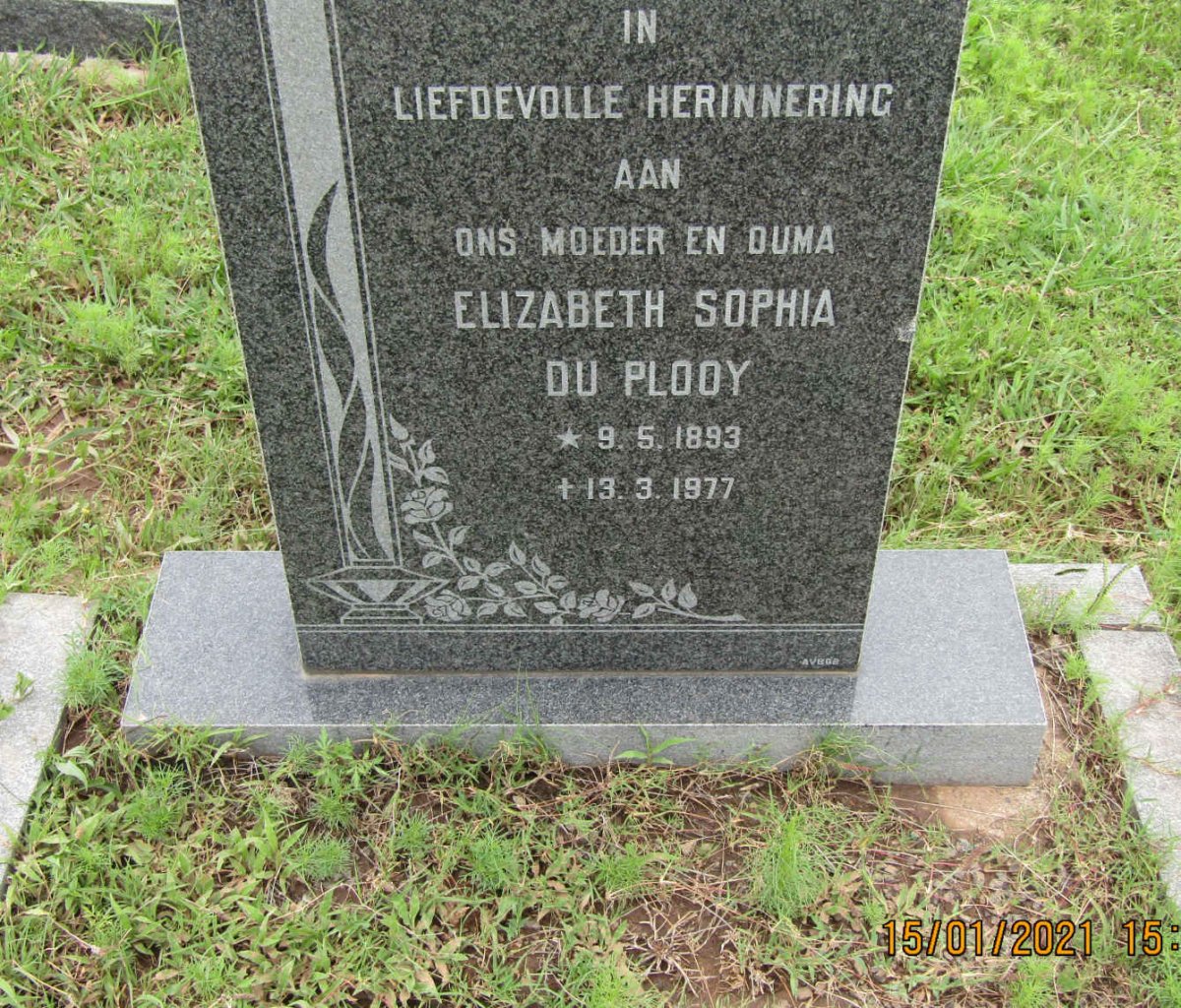 PLOOY Elizabeth Sophia, du 1893-1977