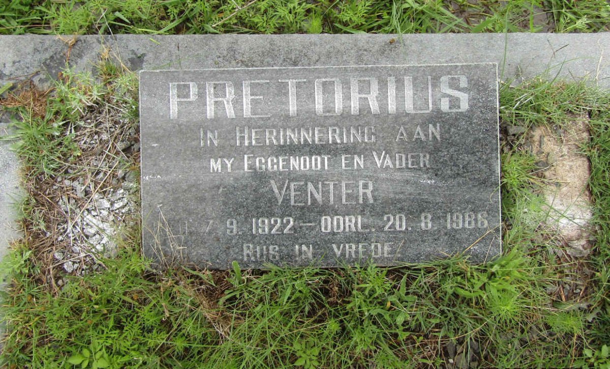 PRETORIUS Venter 1922-1986