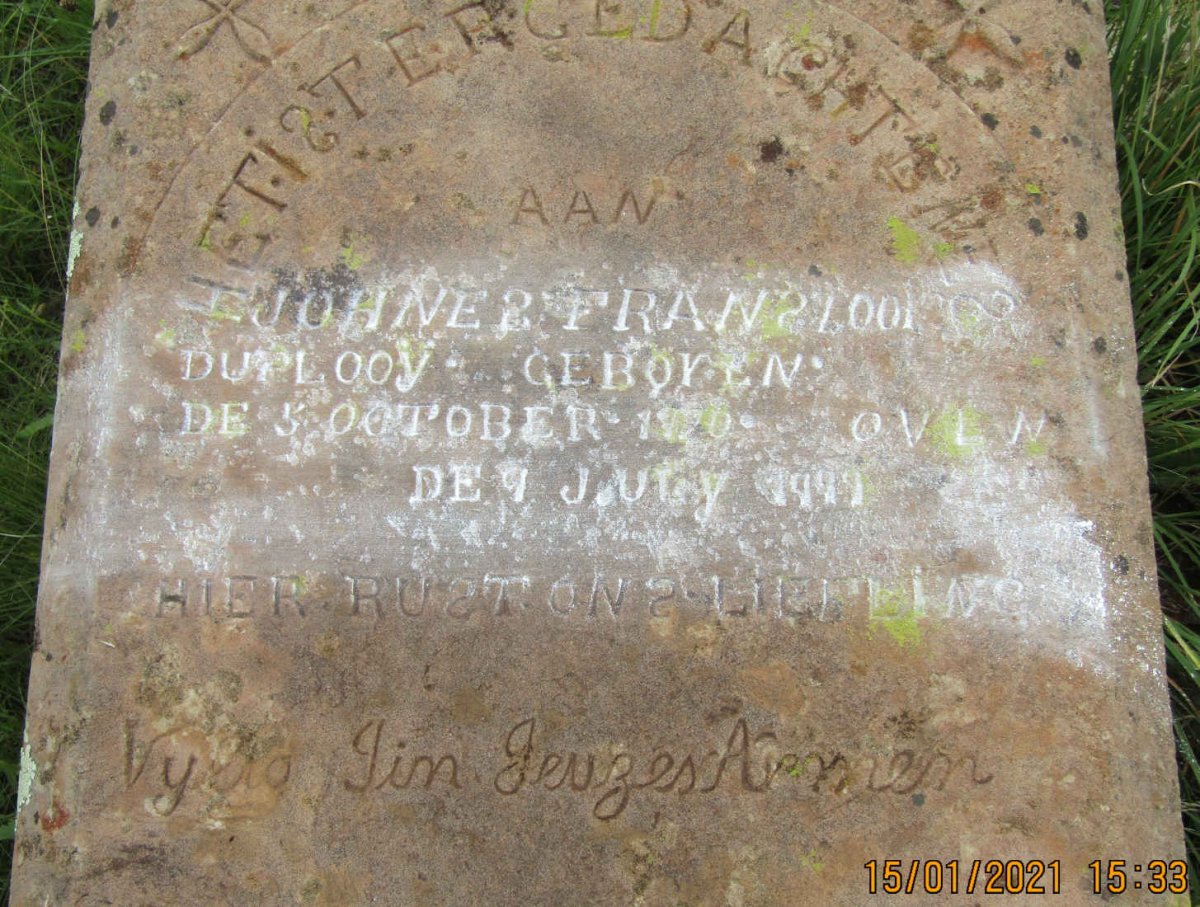 PLOOY Johnes Franszooi, du 1920-1922