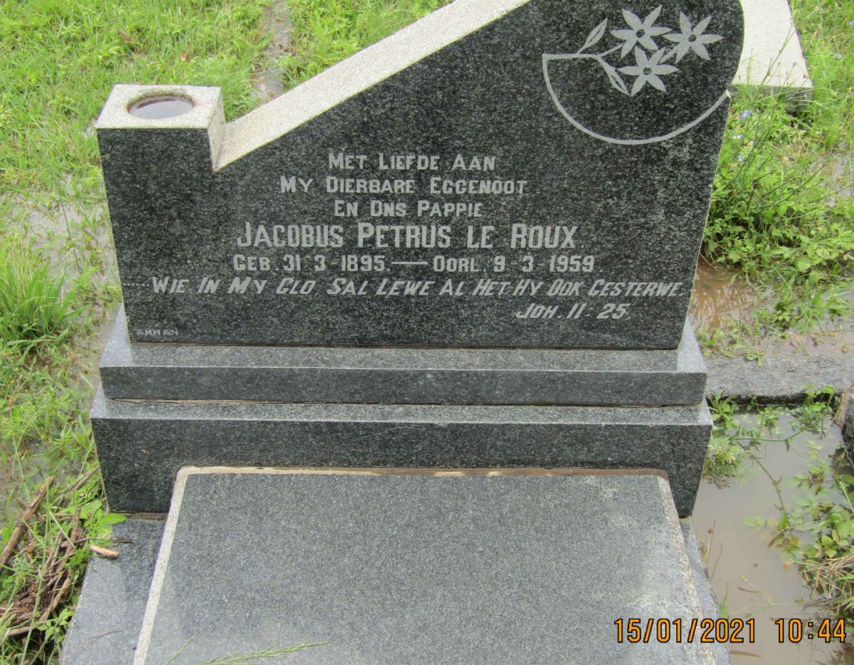 ROUX Jacobus Petrus, le 1895-1959