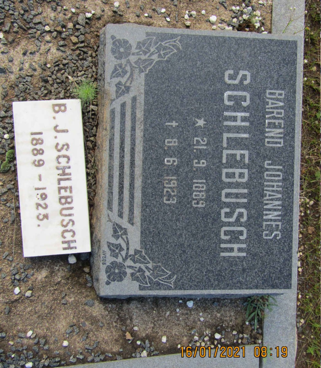 SCHLEBUSCH Barend Johannes 1889-1923