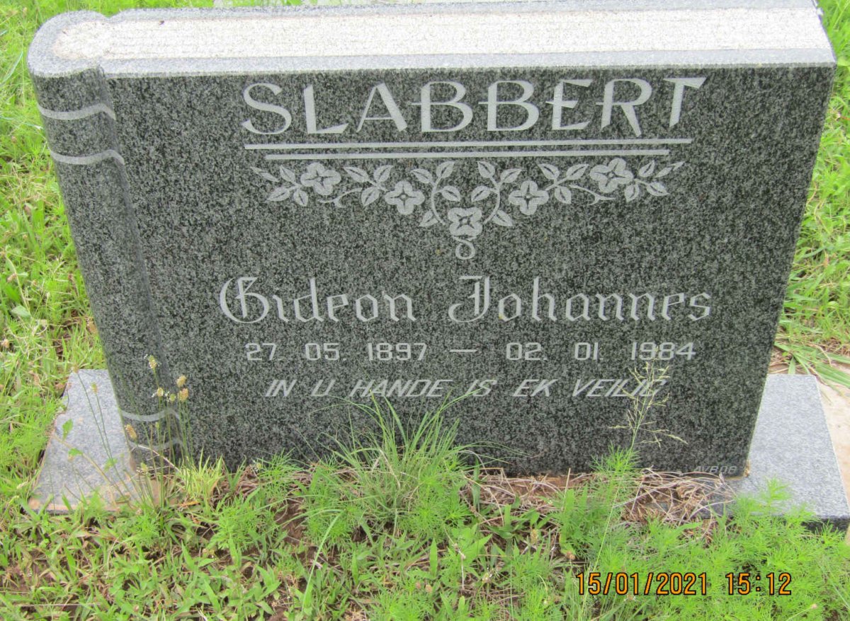 SLABBERT Gideon Johannes 1897-1984