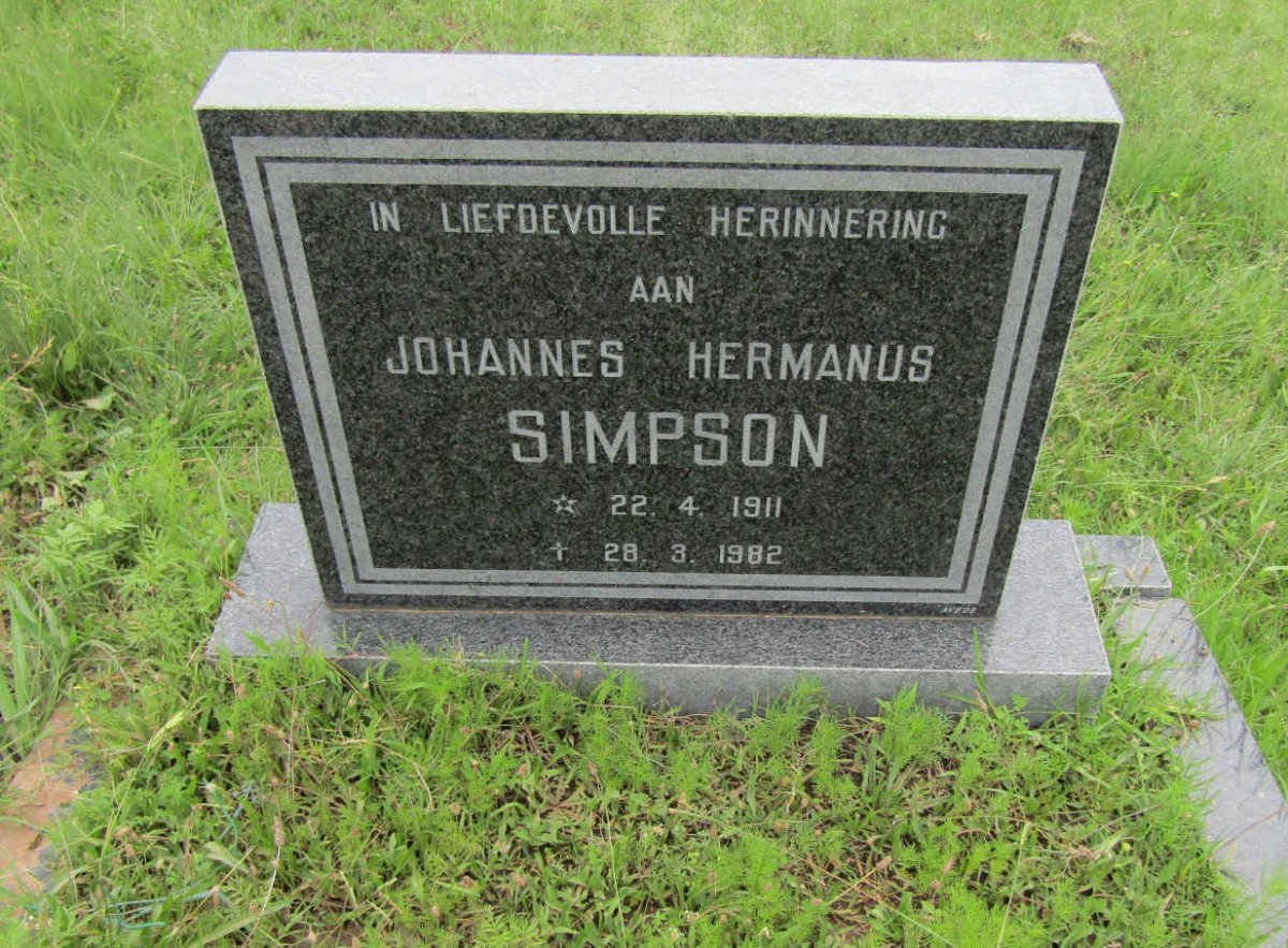 SIMPSON Johannes Hermanus 1911-1982