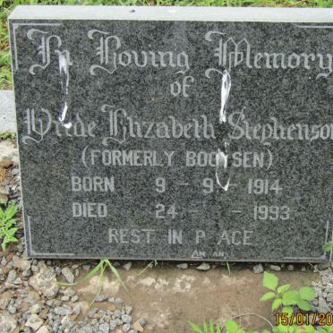 STEPHENSON Vrede Elizabeth formerly BOOYSEN 1914-1993