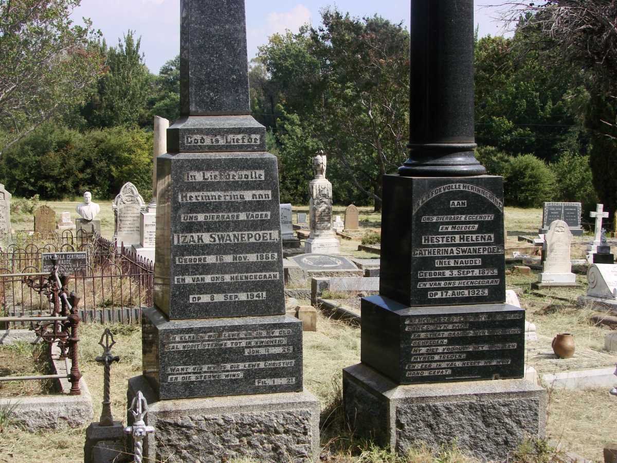 SWANEPOEL Izak 1866-1941 &amp; Hester Helena Catherina NAUDE 1873-1925