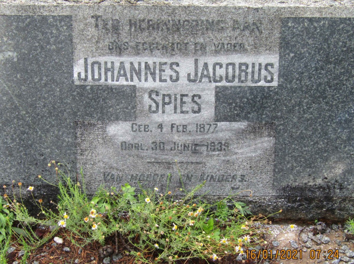 SPIES Johannes Jacobus 1877-1939