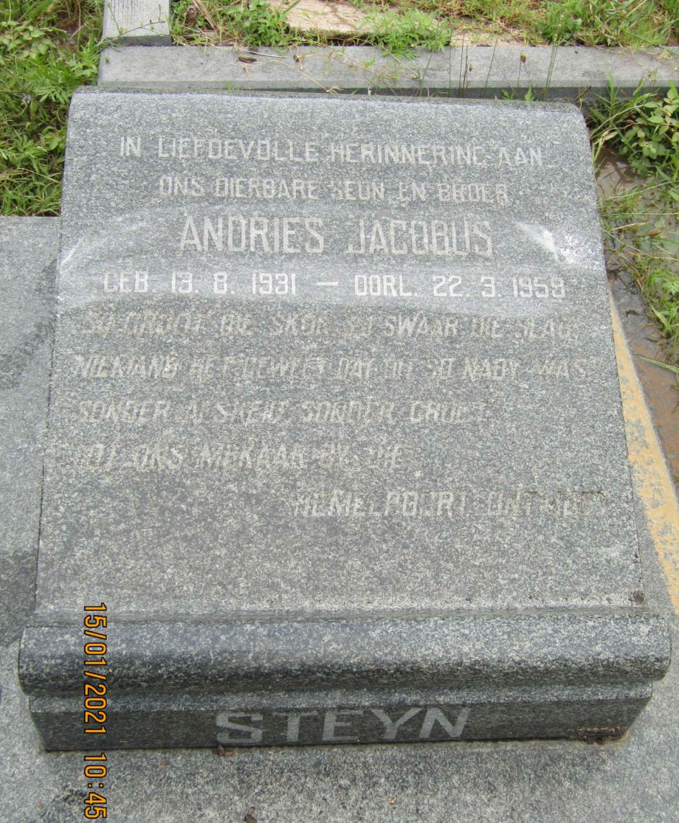 STEYN Andries Jacobus 1931-1959