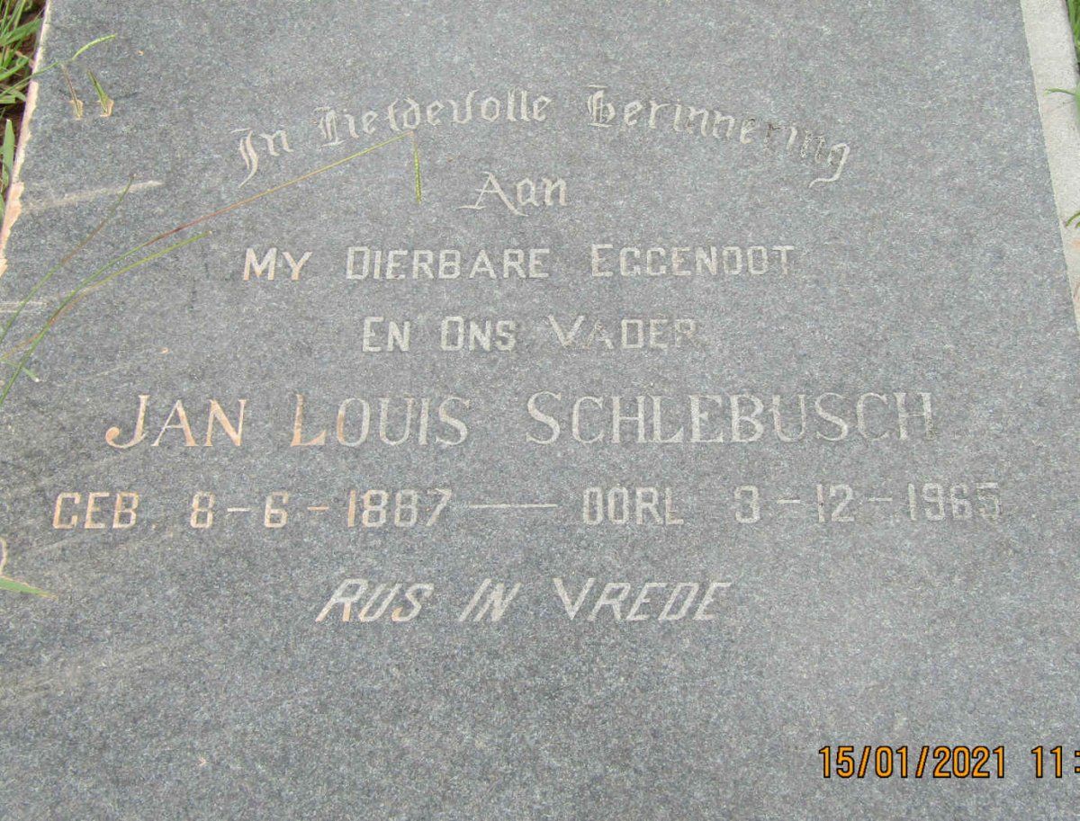 SCHLEBUSCH Jan Louis 1887-1965