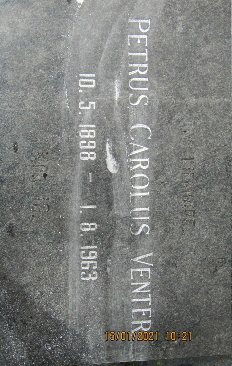VENTER Petrus Carolus 1898-1963