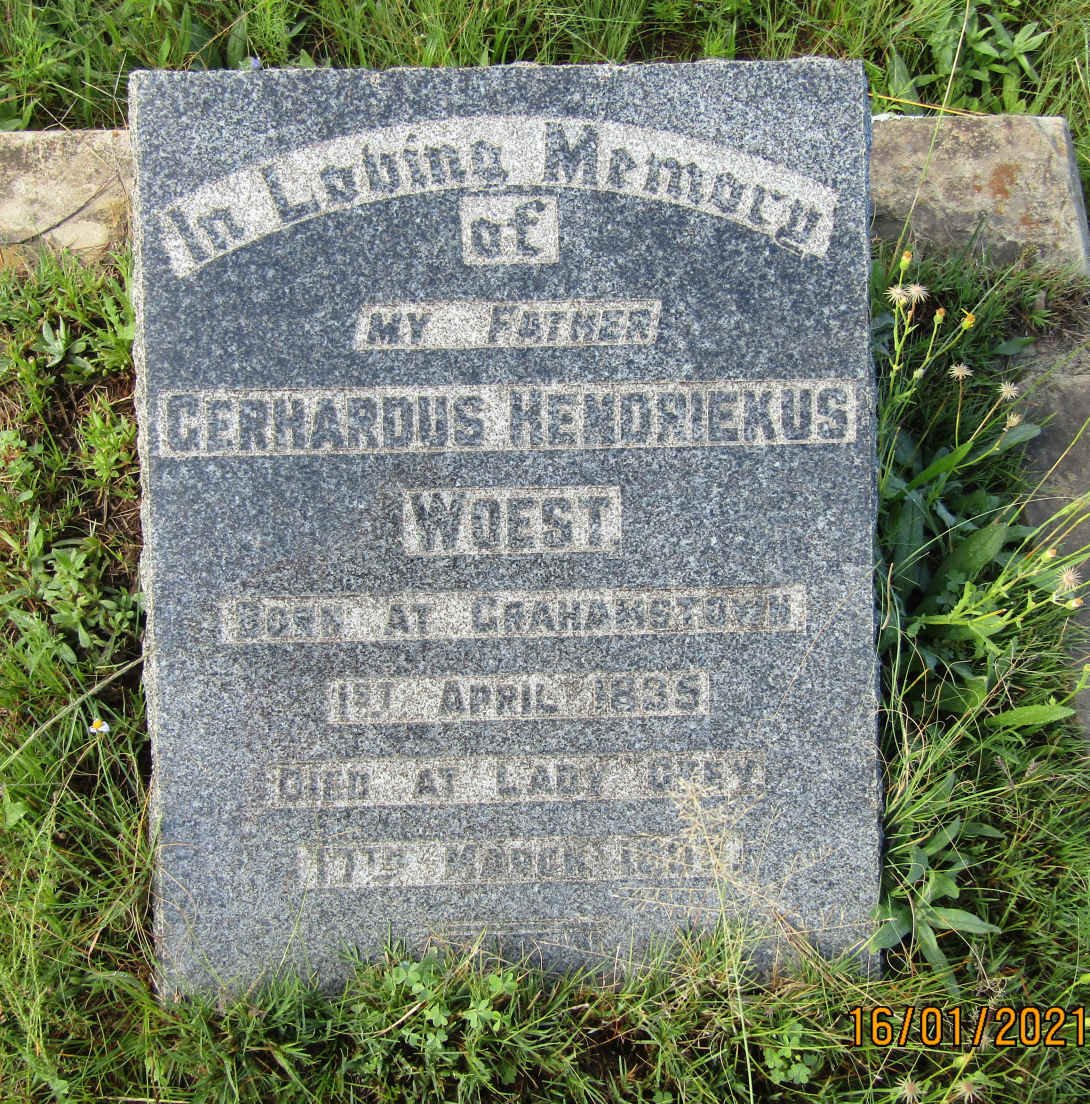 WOEST Gerhardus Hendriekus 1835-1893