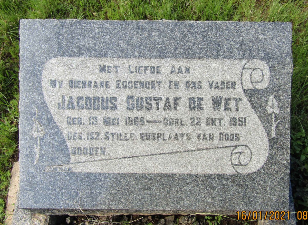 WET Jacobus Gustaf, de 1865-1951