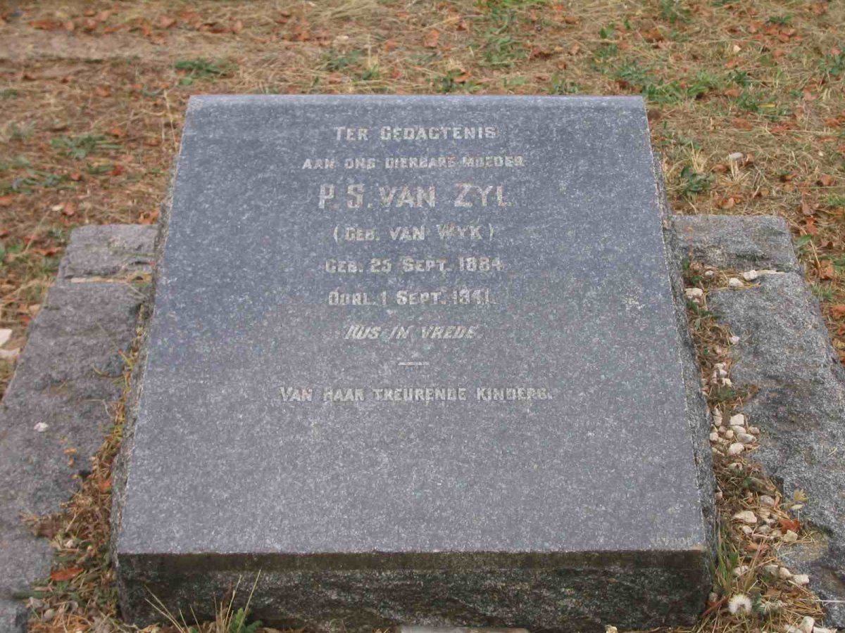 ZYL P.S., van nee VAN WYK 1884-1941