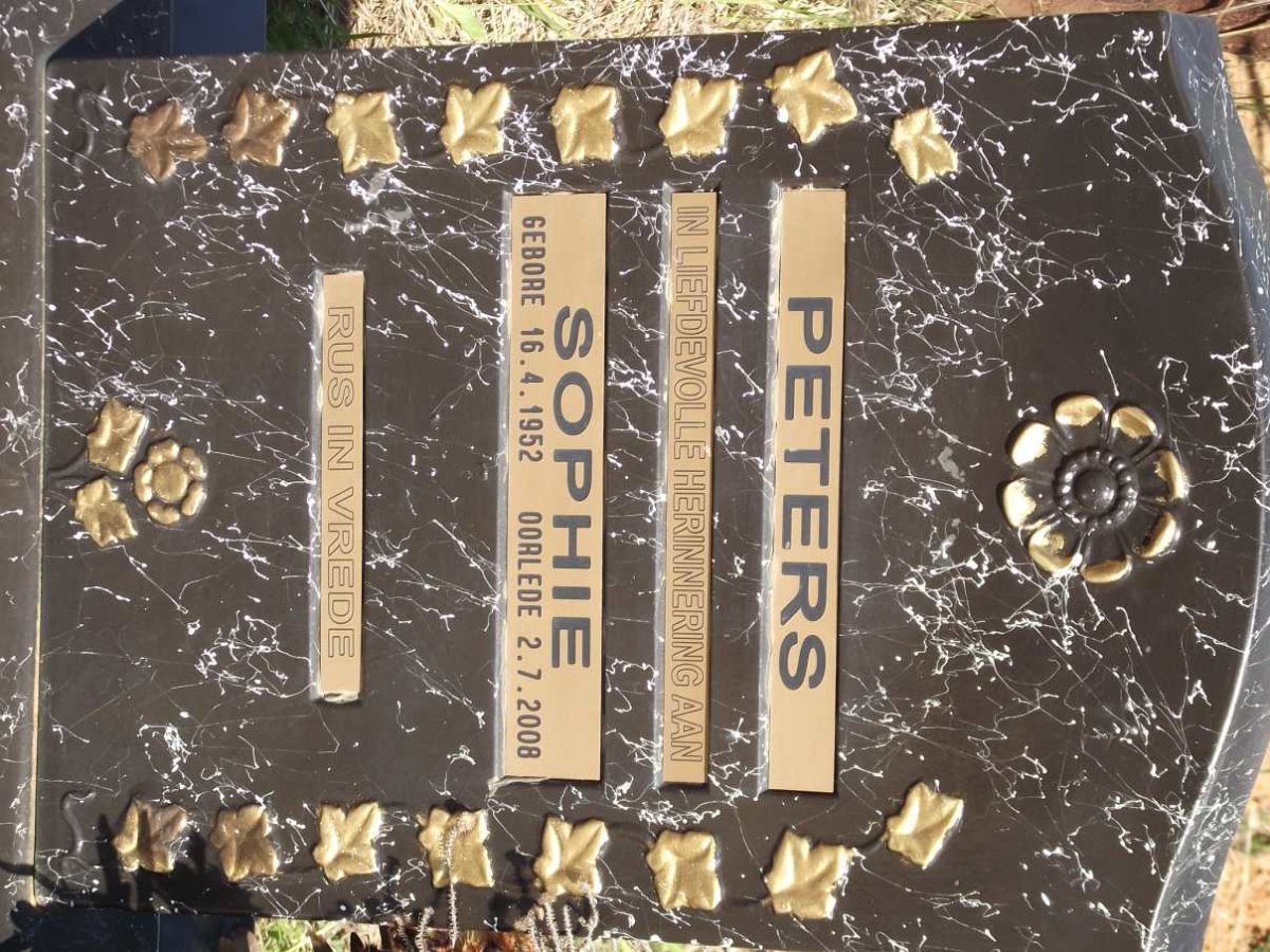 PETERS Sophie 1952-2008