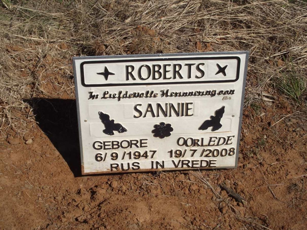 ROBERTS Sannie 1947-2008
