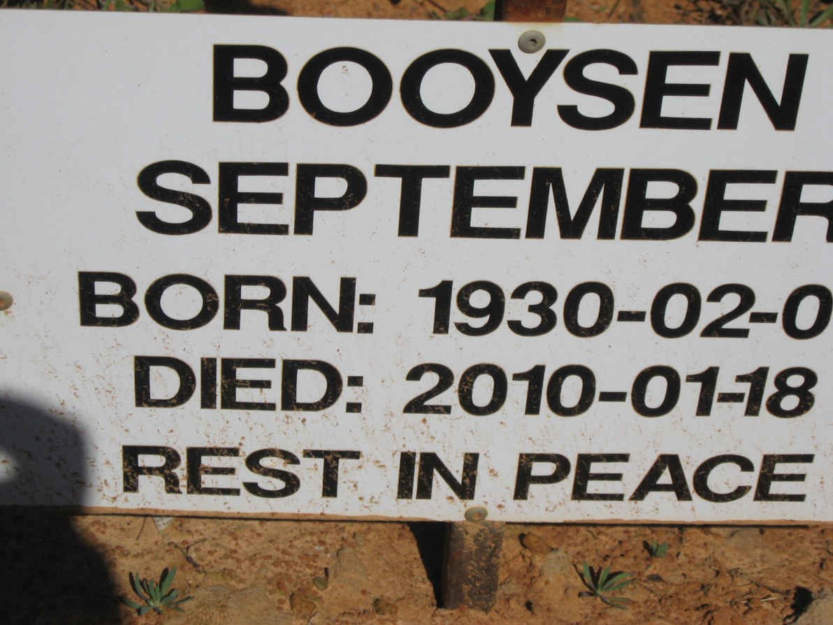 BOOYSEN September 1930-2010