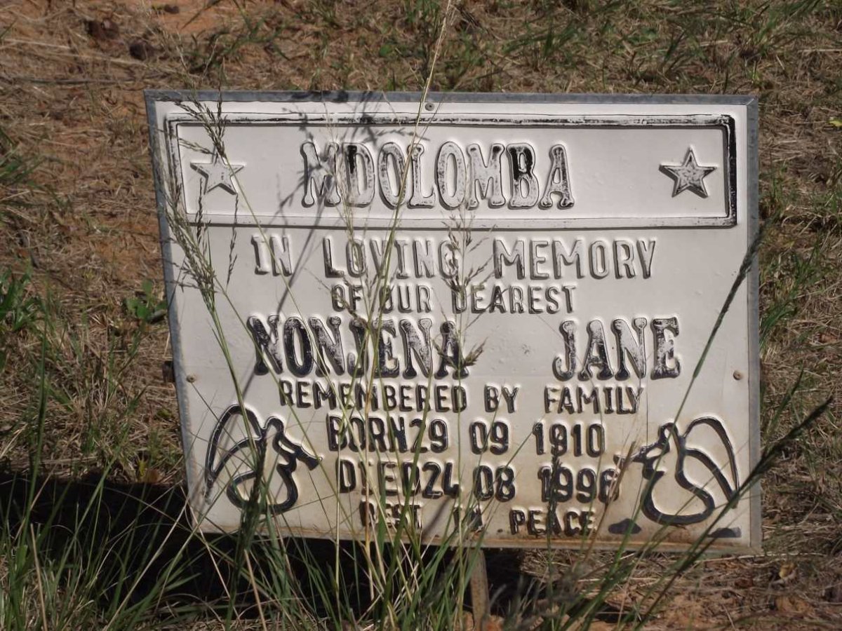 MDOLOMBA Nonjena Jane 1910-1996