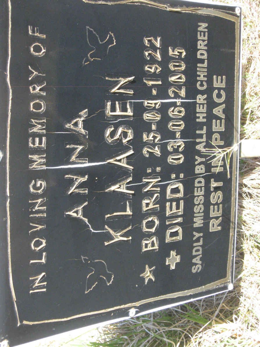 KLAASEN Anna 1922-2005