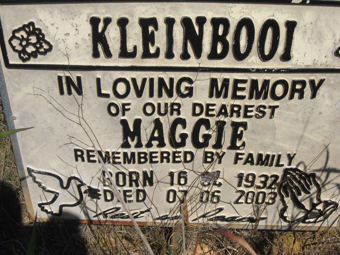 KLEINBOOI Maggie 1932-2003