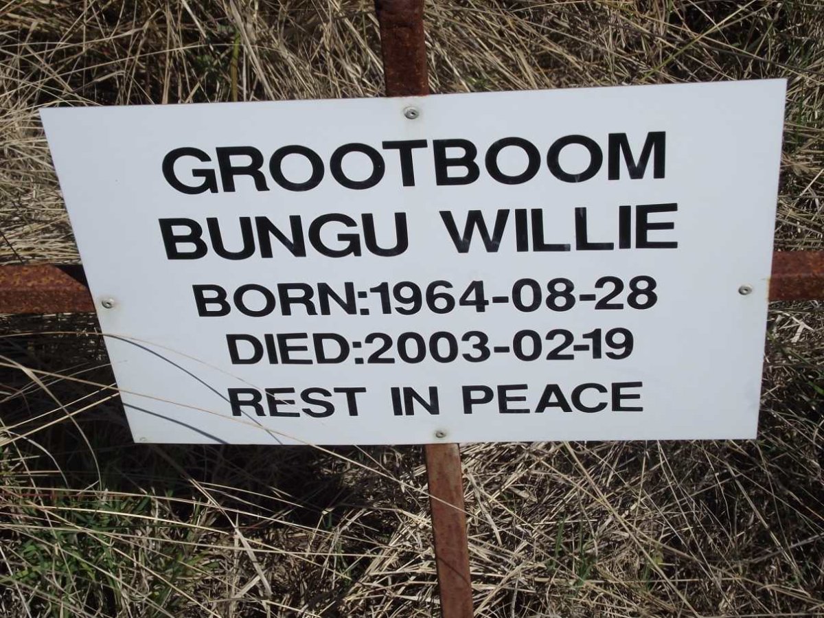 GROOTBOOM Bungu Willie 1964-2003
