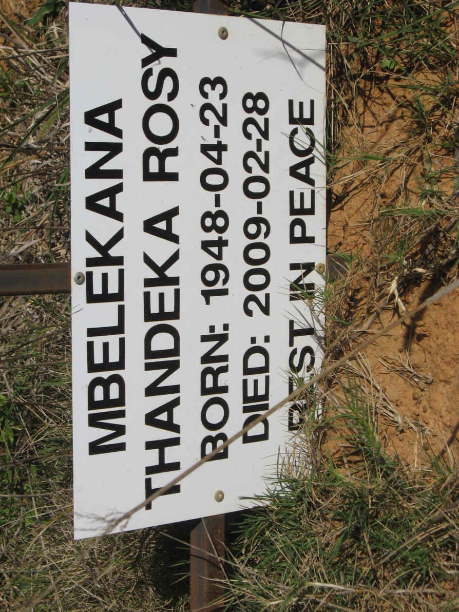 MBELEKANA Thandeka Rosy 1948-2009