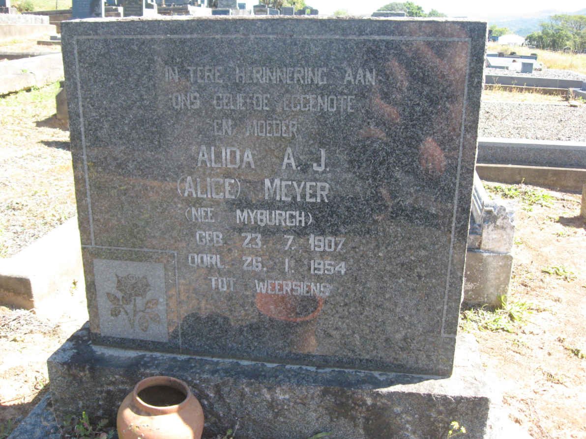 MEYER Alida A.J. nee MYBURGH 1907-1954