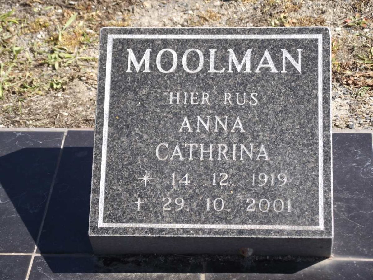 MOOLMAN Anna Cathrina 1919-2001